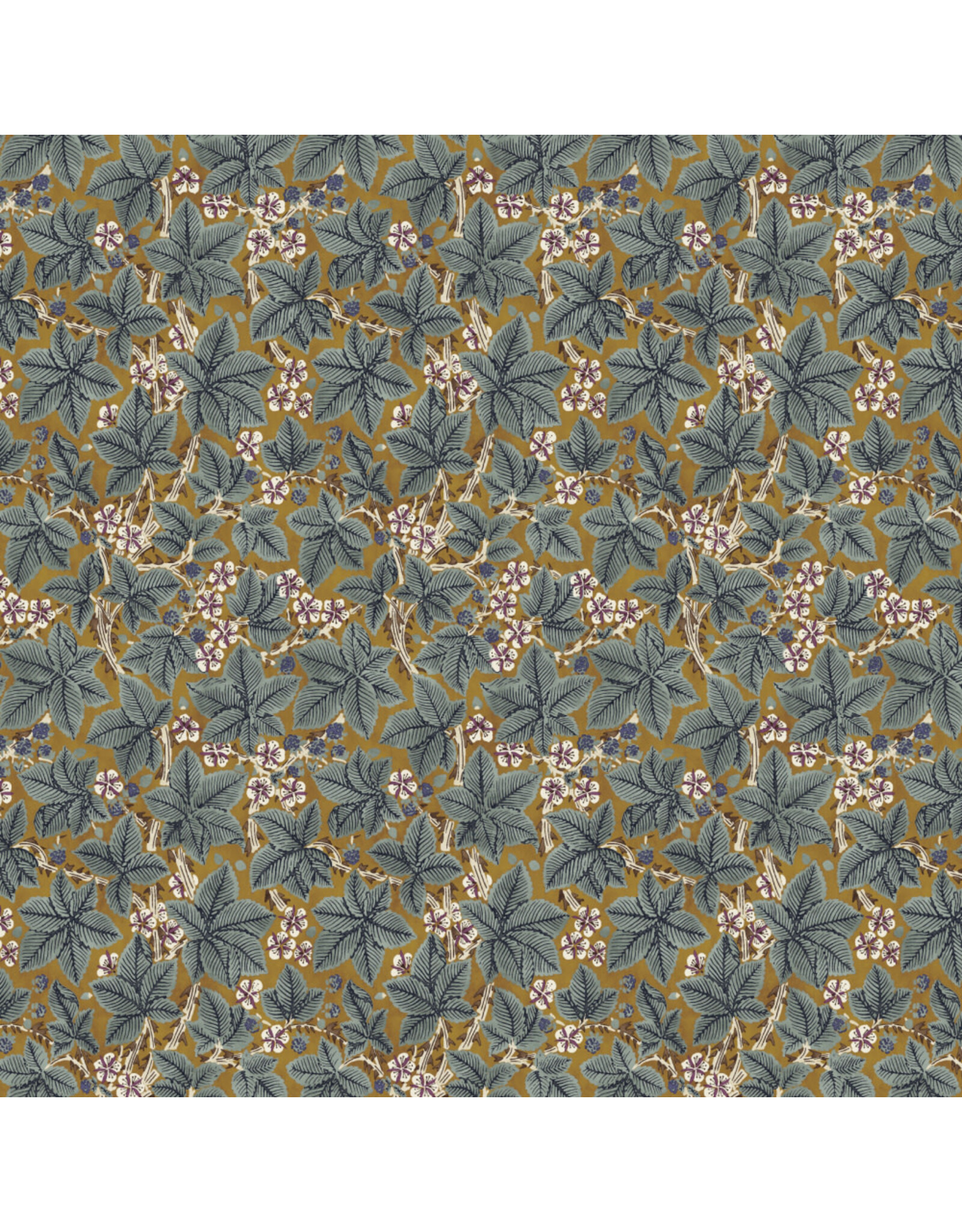 William Morris & Co. Morris & Co, Red House, Bramble in Sunflower, Fabric Half-Yards