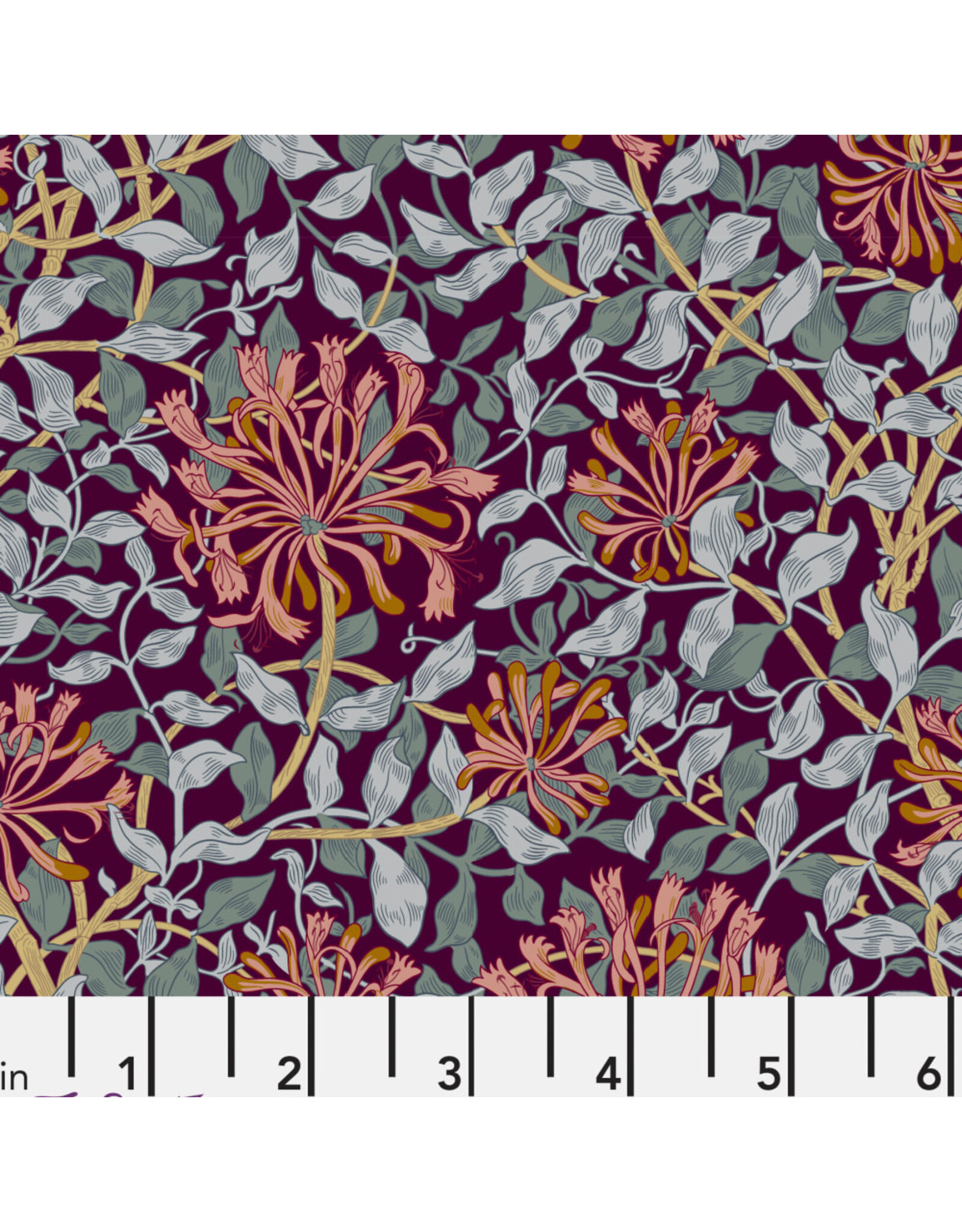 PD's William Morris Collection Morris & Co, Red House, Small Honeysuckle in Mulberry, Dinner Napkin
