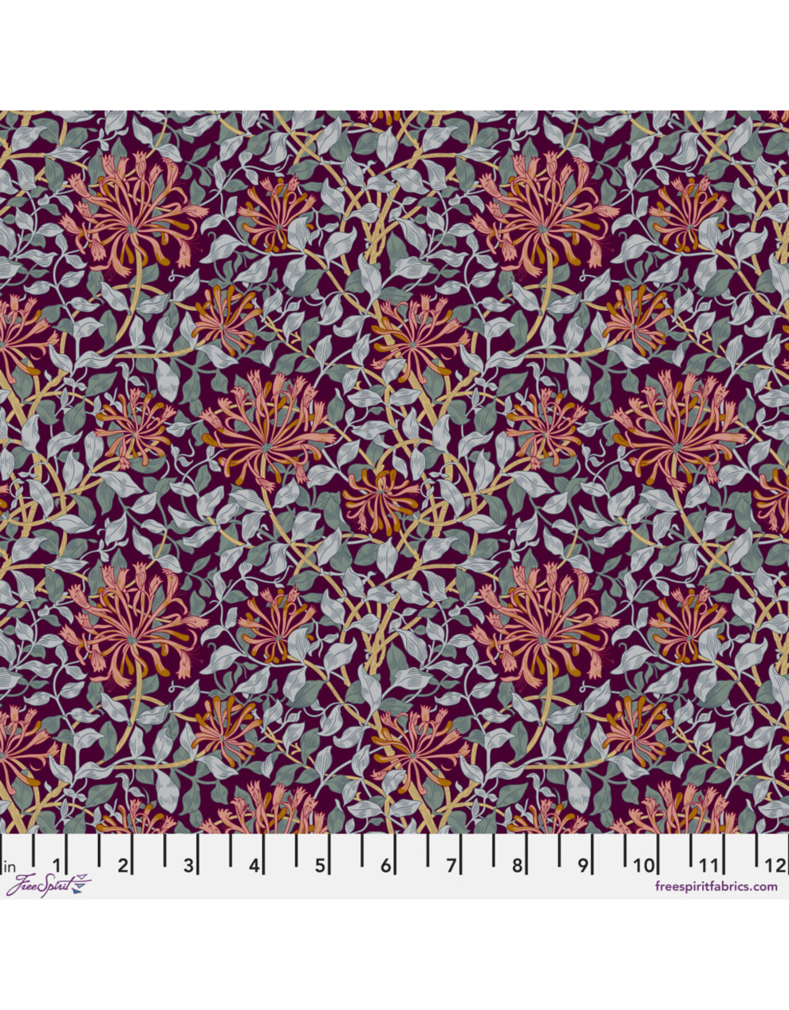 PD's William Morris Collection Morris & Co, Red House, Small Honeysuckle in Mulberry, Dinner Napkin