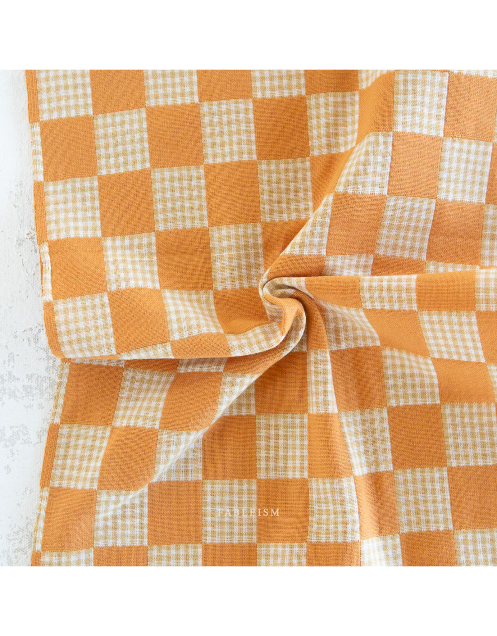 Fableism Checkmate, Checkers in Butterscotch, Fabric Half-Yards