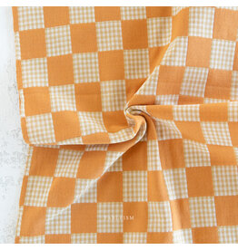Fableism Checkmate, Checkers in Butterscotch, Fabric Half-Yards