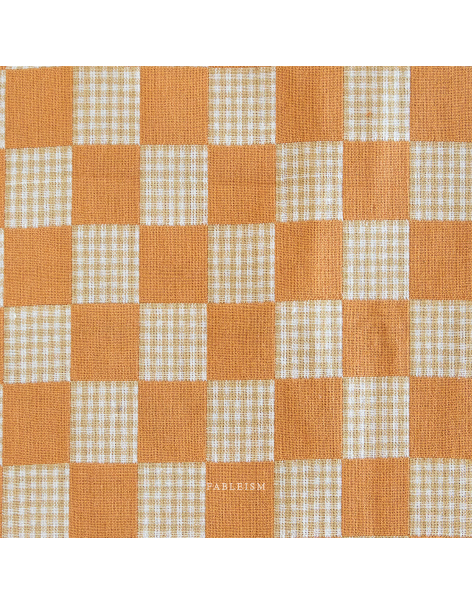 Fableism Checkmate, Checkers in Butterscotch, Fabric Half-Yards