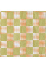Fableism Checkmate, Checkers in Kiwi, Fabric Half-Yards