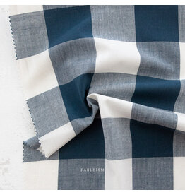 Fableism Camp Gingham, Large Camp Gingham 2.25" in Midnight, Fabric Half-Yards