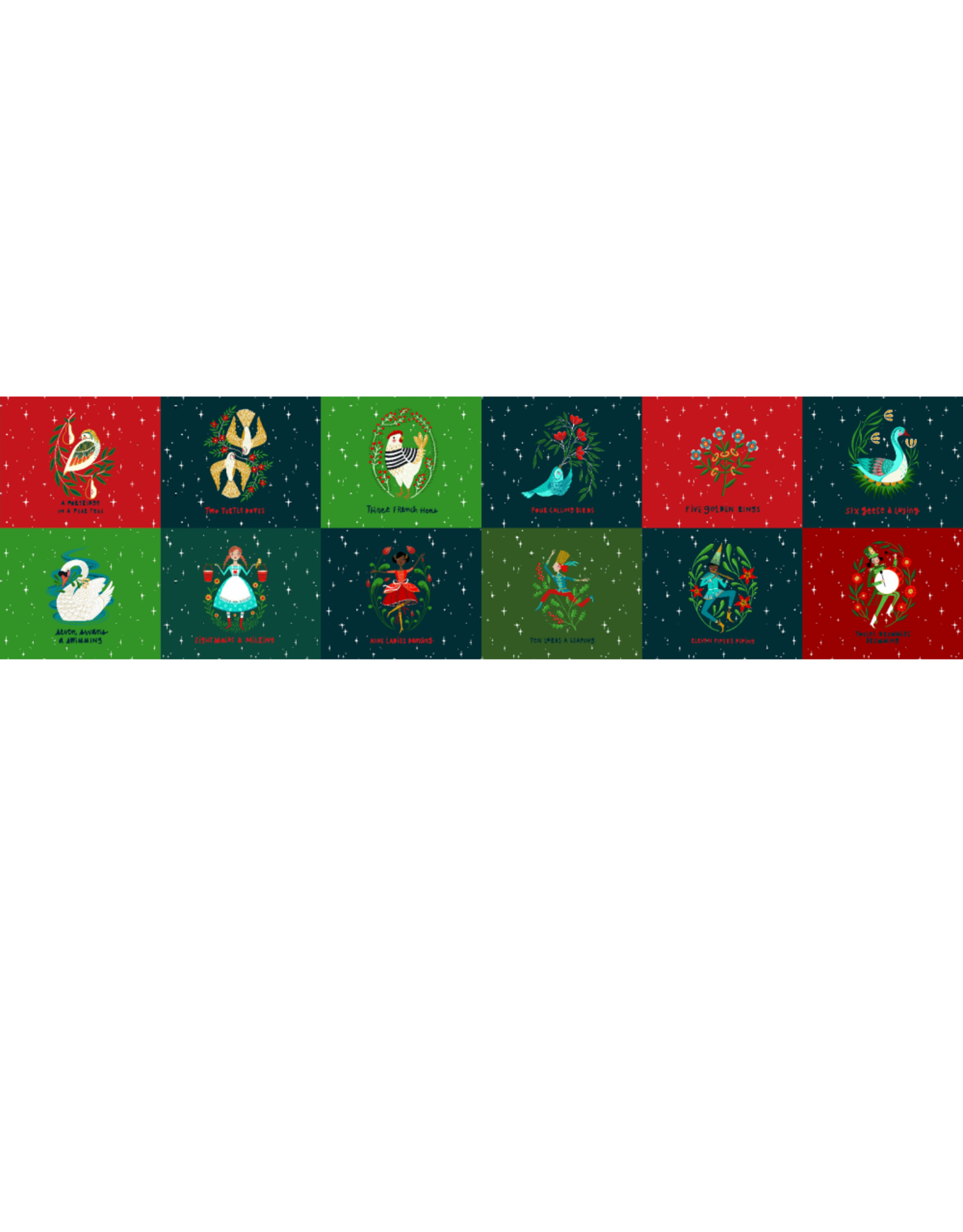 Cori Dantini 12 Days of Christmas, Christmas Days,  12" Panel