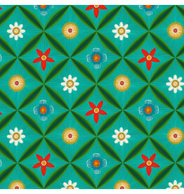 Cori Dantini 12 Days of Christmas, Meadow Daydreams in Jade, Fabric Half-Yards