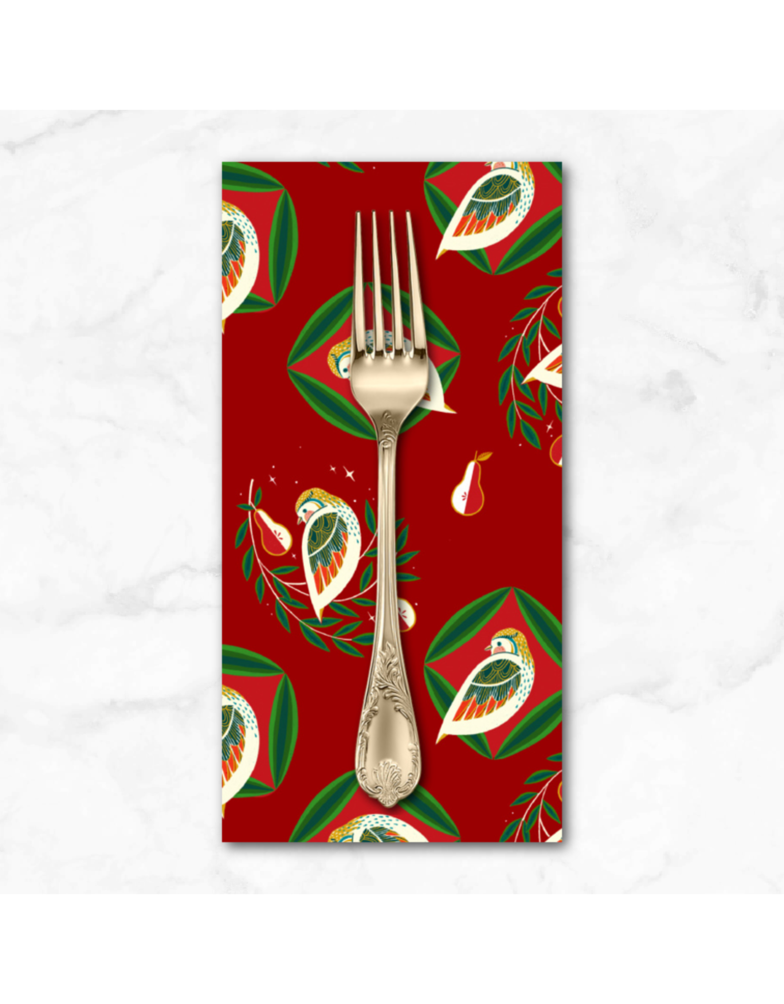 Christmas Collection 12 Days of Christmas, Partridge in Dark Red, Dinner Napkin