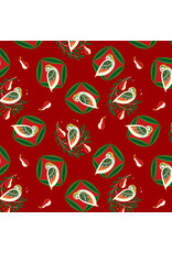 Cori Dantini 12 Days of Christmas, Partridge in Dark Red, Fabric Half-Yards