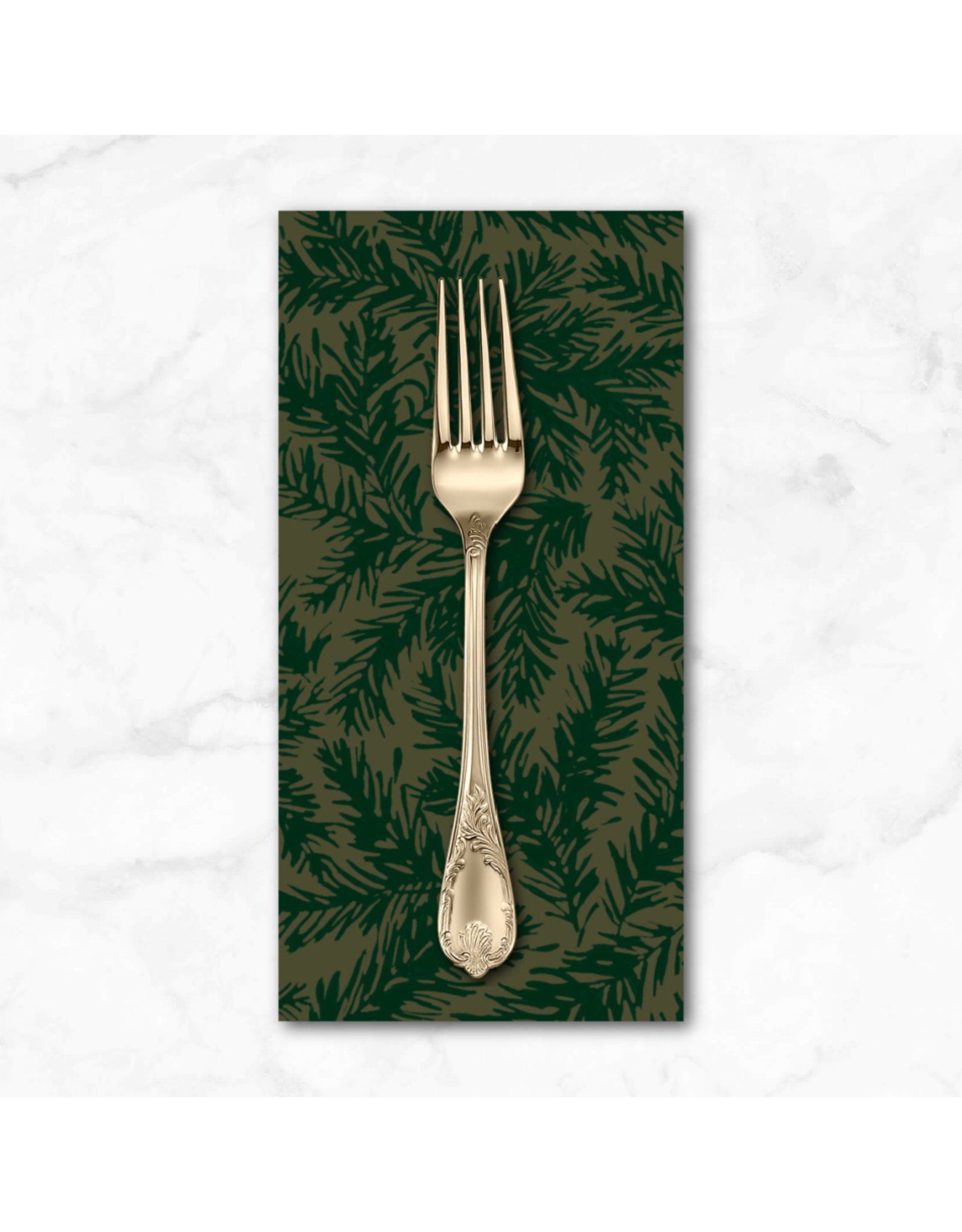Christmas Collection Holly Day, Evergreen in Green, Dinner Napkin