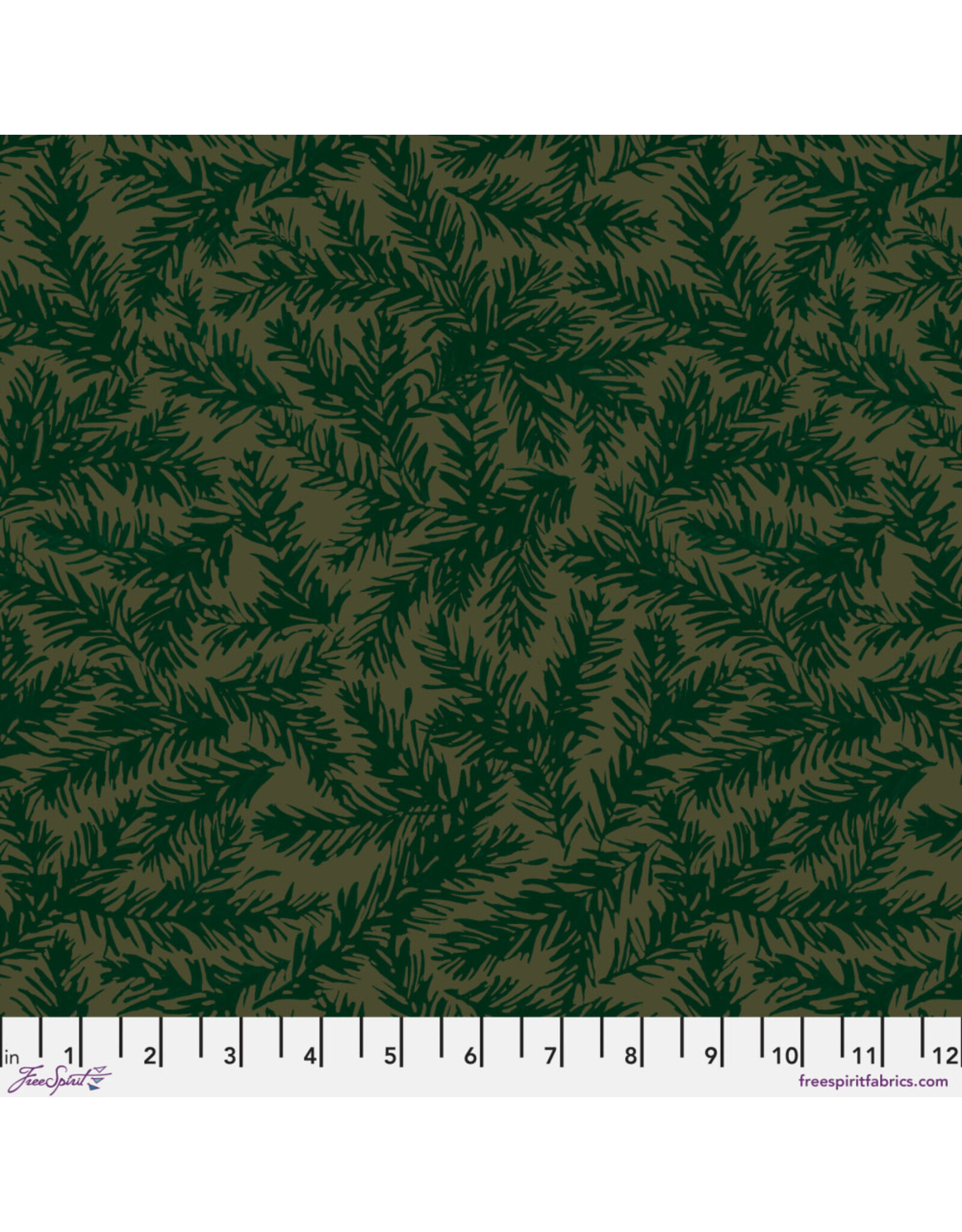 Martha Negley Holly Day, Evergreen in Green, Fabric Half-Yards