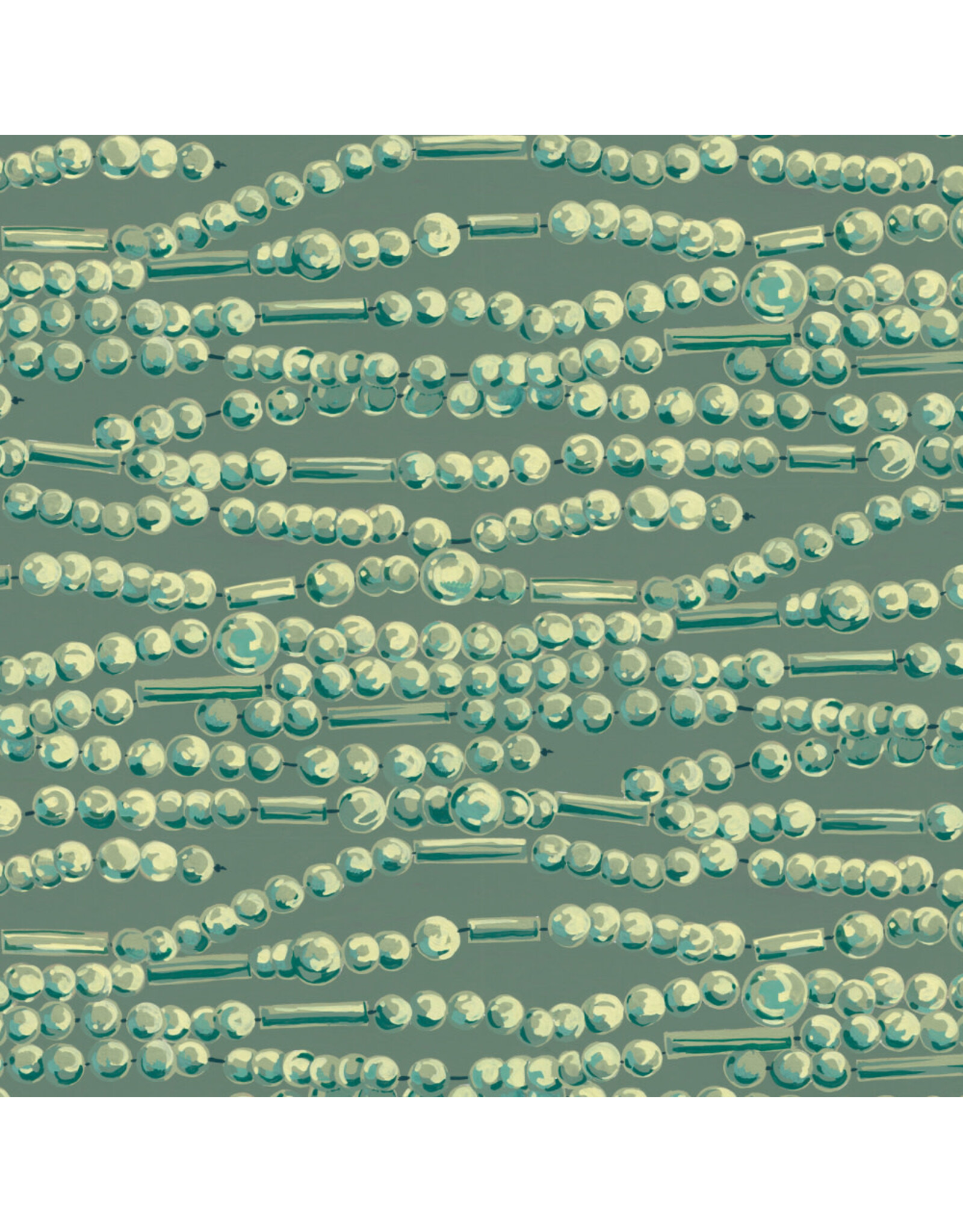Martha Negley Holly Day, Garland in Green, Fabric Half-Yards