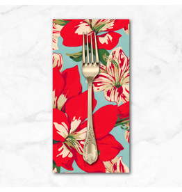 Christmas Collection Holly Day, Holiday Floral in Red, Dinner Napkin