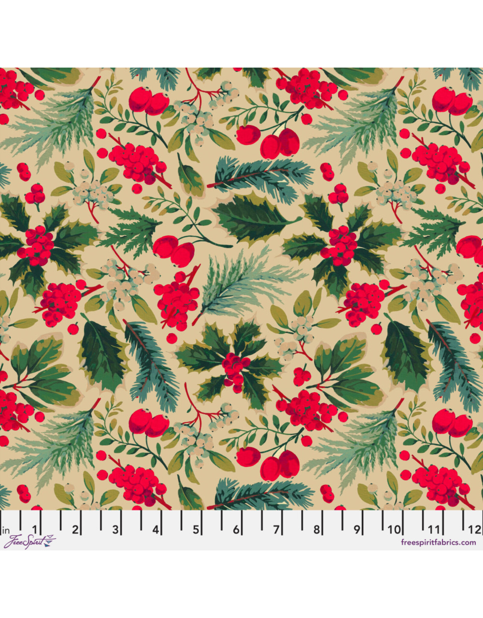 Christmas Collection Holly Day, Holiday Mix in Cream, Dinner Napkin