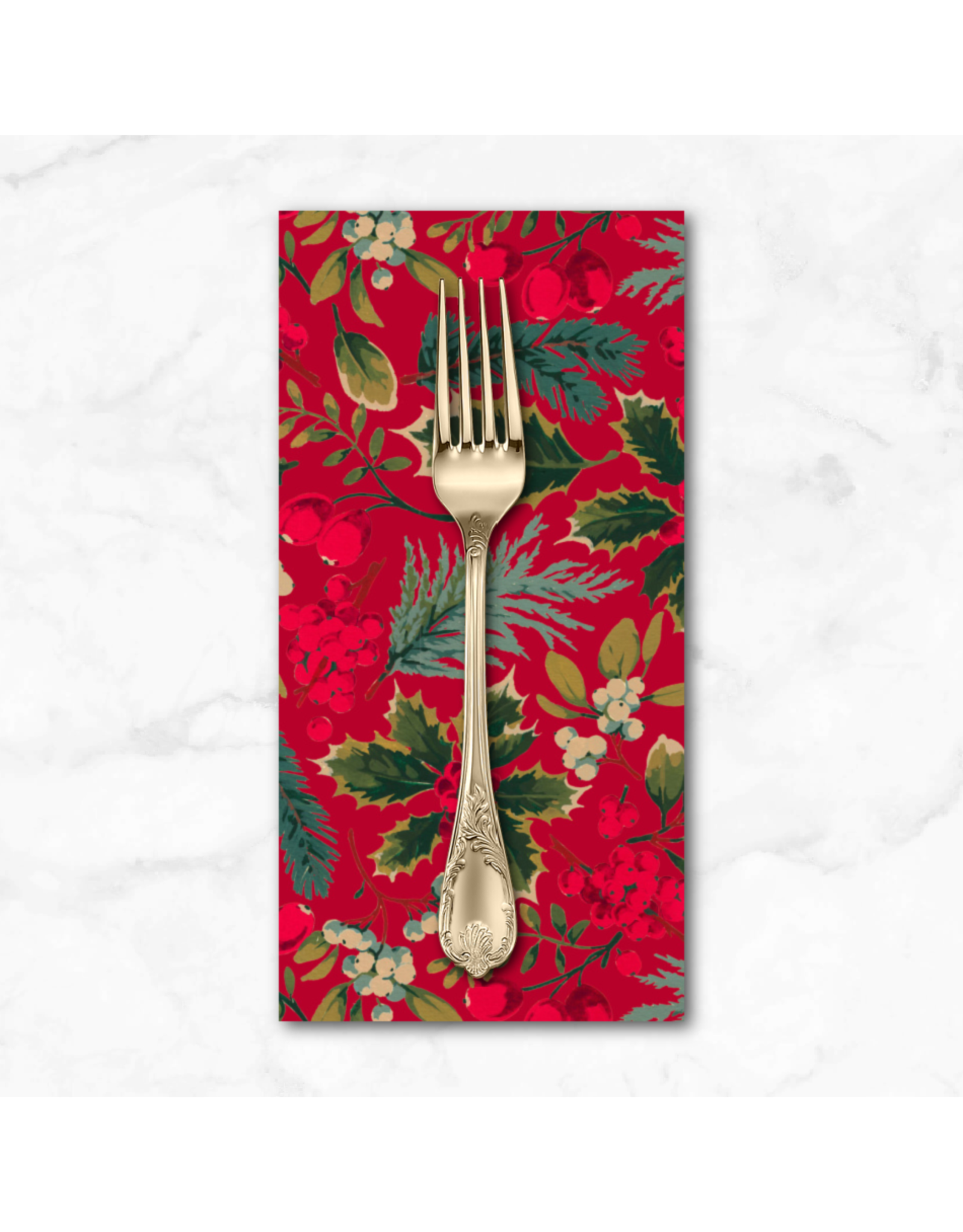 Christmas Collection Holly Day, Holiday Mix in Red, Dinner Napkin
