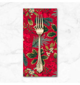 Christmas Collection Holly Day, Holiday Mix in Red, Dinner Napkin