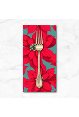 Christmas Collection Holly Day, Large Poinsettia in Red, Dinner Napkin