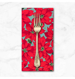 Christmas Collection Holly Day, Little Poinsettia in Red, Dinner Napkin