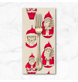 Christmas Collection Holly Day, Santas in Ivory, Dinner Napkin