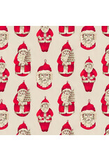 Martha Negley Holly Day, Santas in Ivory, Fabric Half-Yards