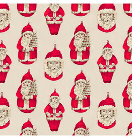 Martha Negley Holly Day, Santas in Ivory, Fabric Half-Yards
