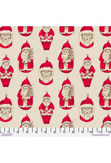 Martha Negley Holly Day, Santas in Ivory, Fabric Half-Yards