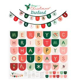 Lizzy House Tiny Christmas, Garland Panel in Snow, 36" x 44" Panel