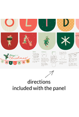 Lizzy House Tiny Christmas, Garland Panel in Snow, 36" x 44" Panel Lizzy House Tiny Christmas, Garland Panel in Snow, 36" x 44" Panel