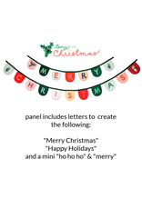 Lizzy House Tiny Christmas, Garland Panel in Snow, 36" x 44" Panel Lizzy House Tiny Christmas, Garland Panel in Snow, 36" x 44" Panel