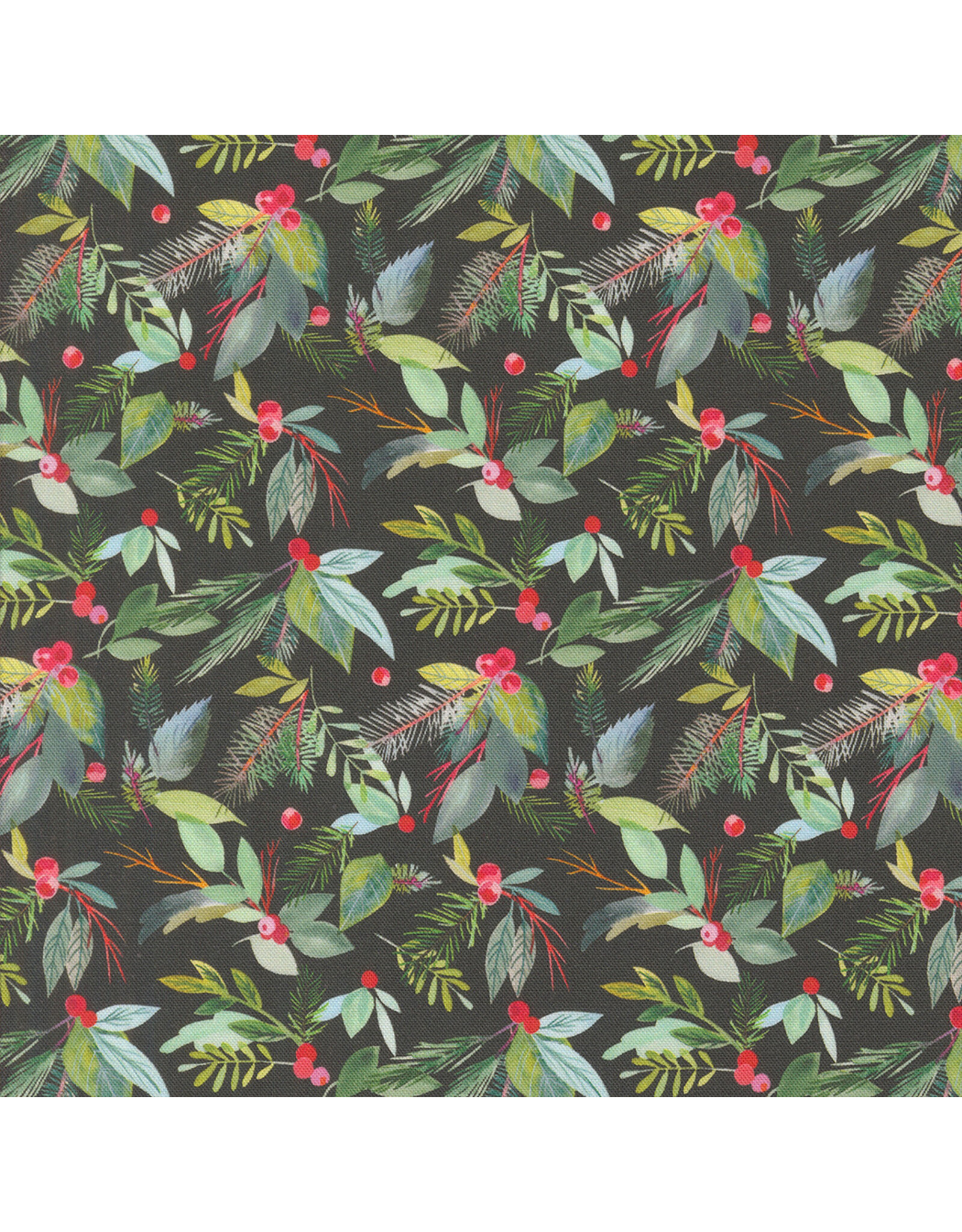 Moda ON SALE - 5 YARD CUT - Love and Cheer, Greenery in Evergreen