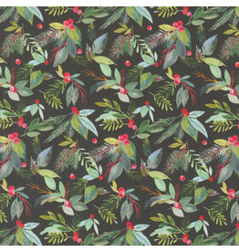 Moda Love and Cheer, Greenery in Evergreen, Fabric Half-Yards