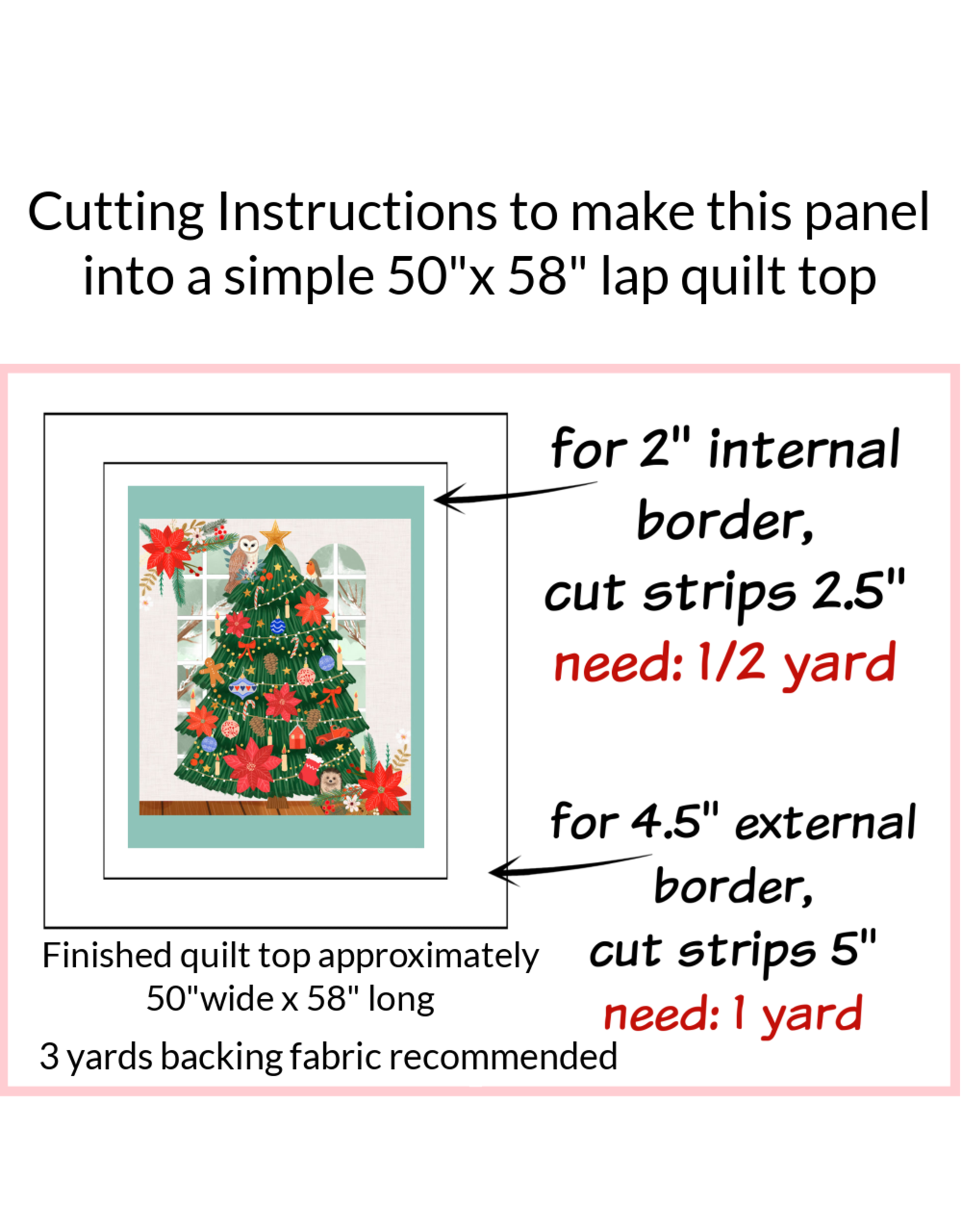 Mia Charro Christmas Cabin, Cozy Christmas 36"x 44" Fabric Panel