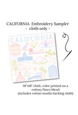 Cedar O'Reilly CALIFORNIA Embroidery Sampler (sampler cloth and backing cloth only)