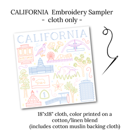Cedar O'Reilly CALIFORNIA Embroidery Sampler (sampler cloth and backing cloth only)