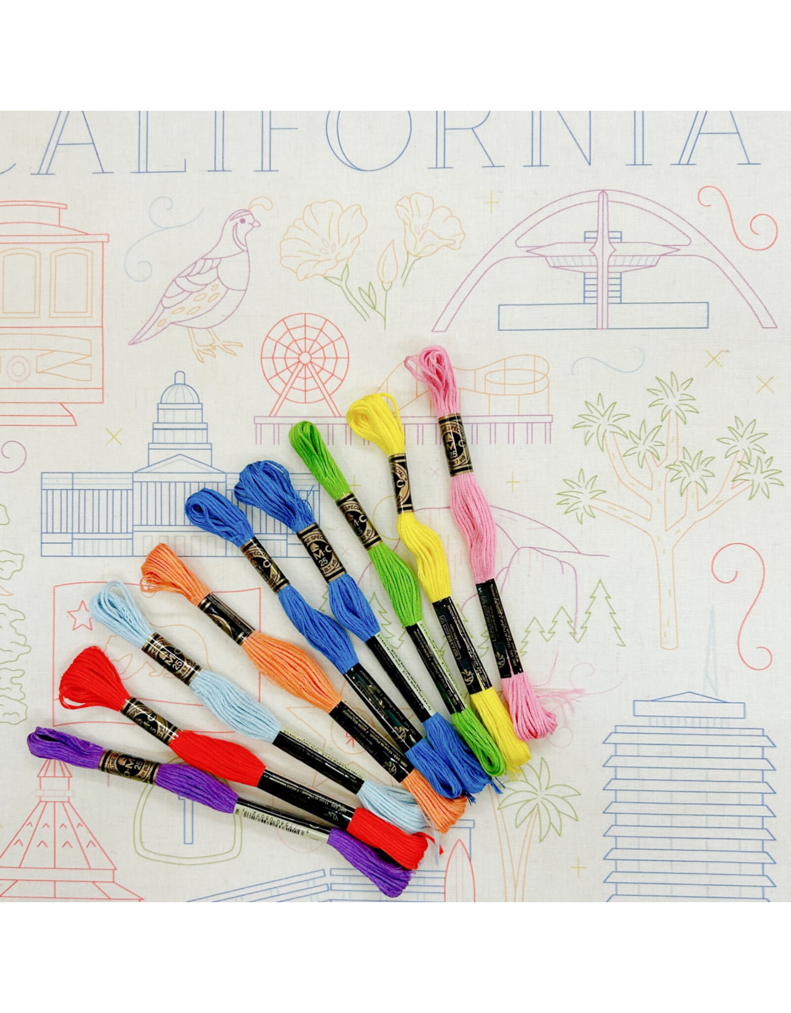 Cedar O'Reilly CALIFORNIA Sampler  Embroidery Floss - Set of Nine  8.75 yard skeins