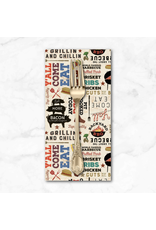 PD's Clothwork's Collection Backyard BBQ, Words in Light Khaki, Dinner Napkin