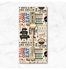 PD's Clothwork's Collection Backyard BBQ, Words in Light Khaki, Dinner Napkin