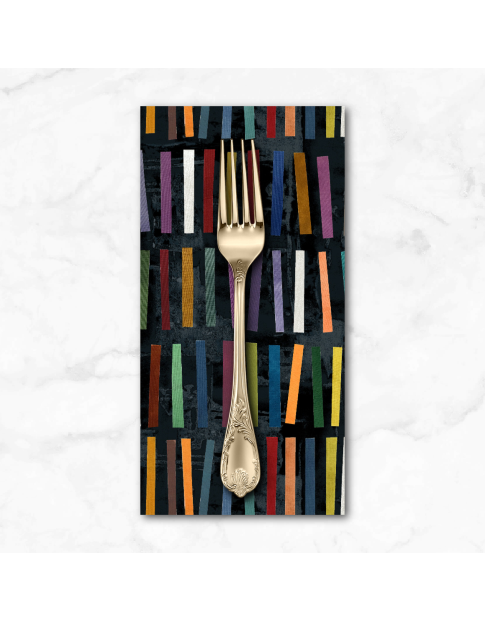 PD's Marcia Derse Collection Marble Run, Stick Stacks in Ink Black, Dinner Napkin