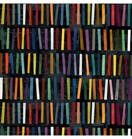 Marcia Derse Marble Run, Stick Stacks in Ink Black, Fabric Half-Yards
