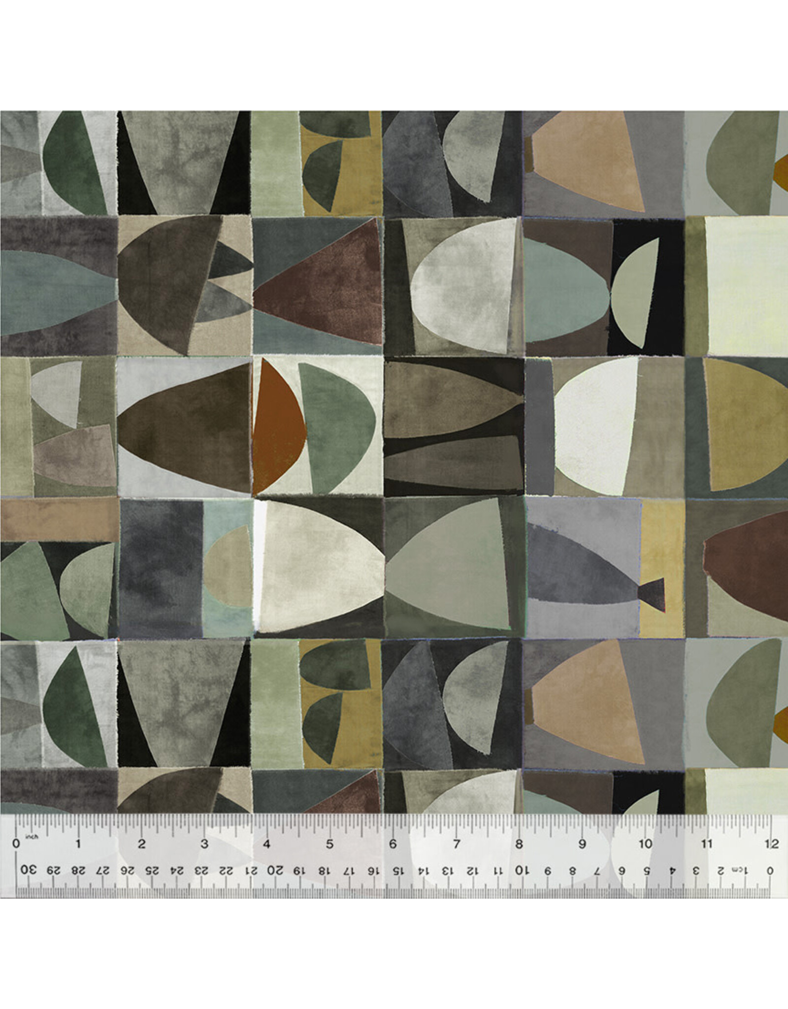 Marcia Derse Cotton Canvas, Sketchbook 21, Petite Palette Stacks in Baked Clay, Fabric Half-Yards
