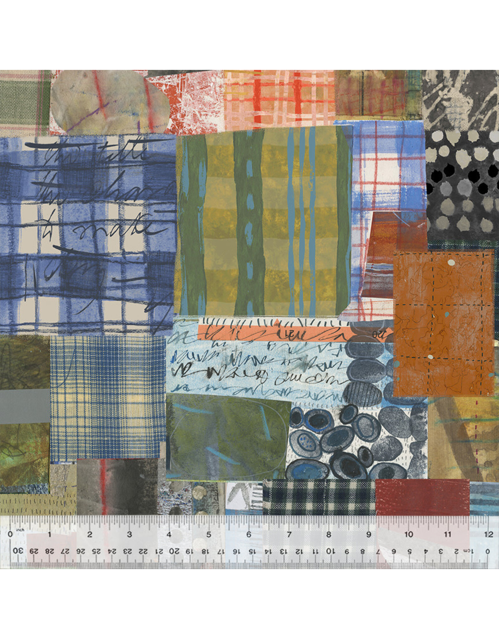 Marcia Derse Cotton Canvas, Sketchbook 21, Picnic Grounds in Multi, Fabric Half-Yards