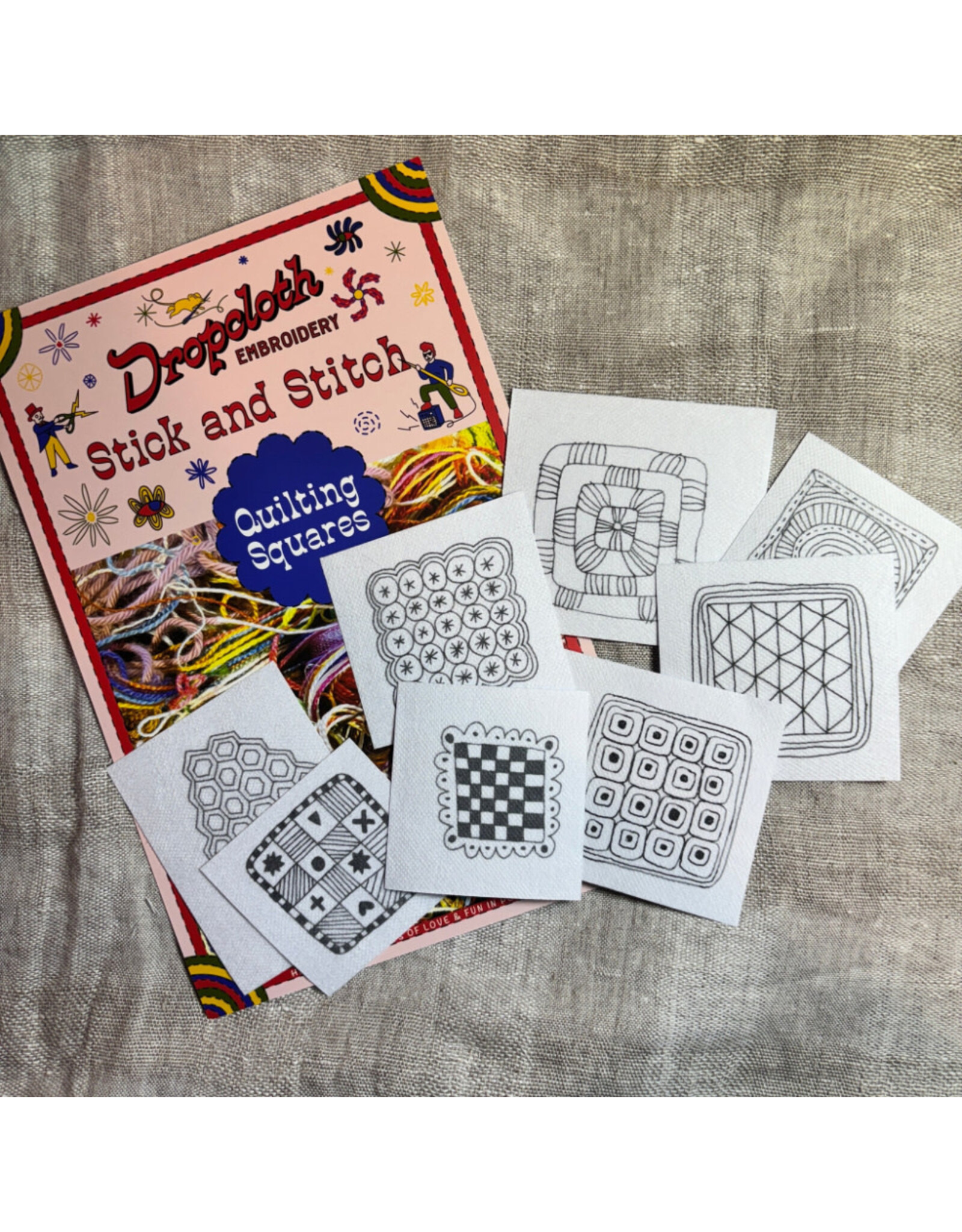 Dropcloth Samplers Quilting Squares, Stick and Stitch Embroidery Stickers