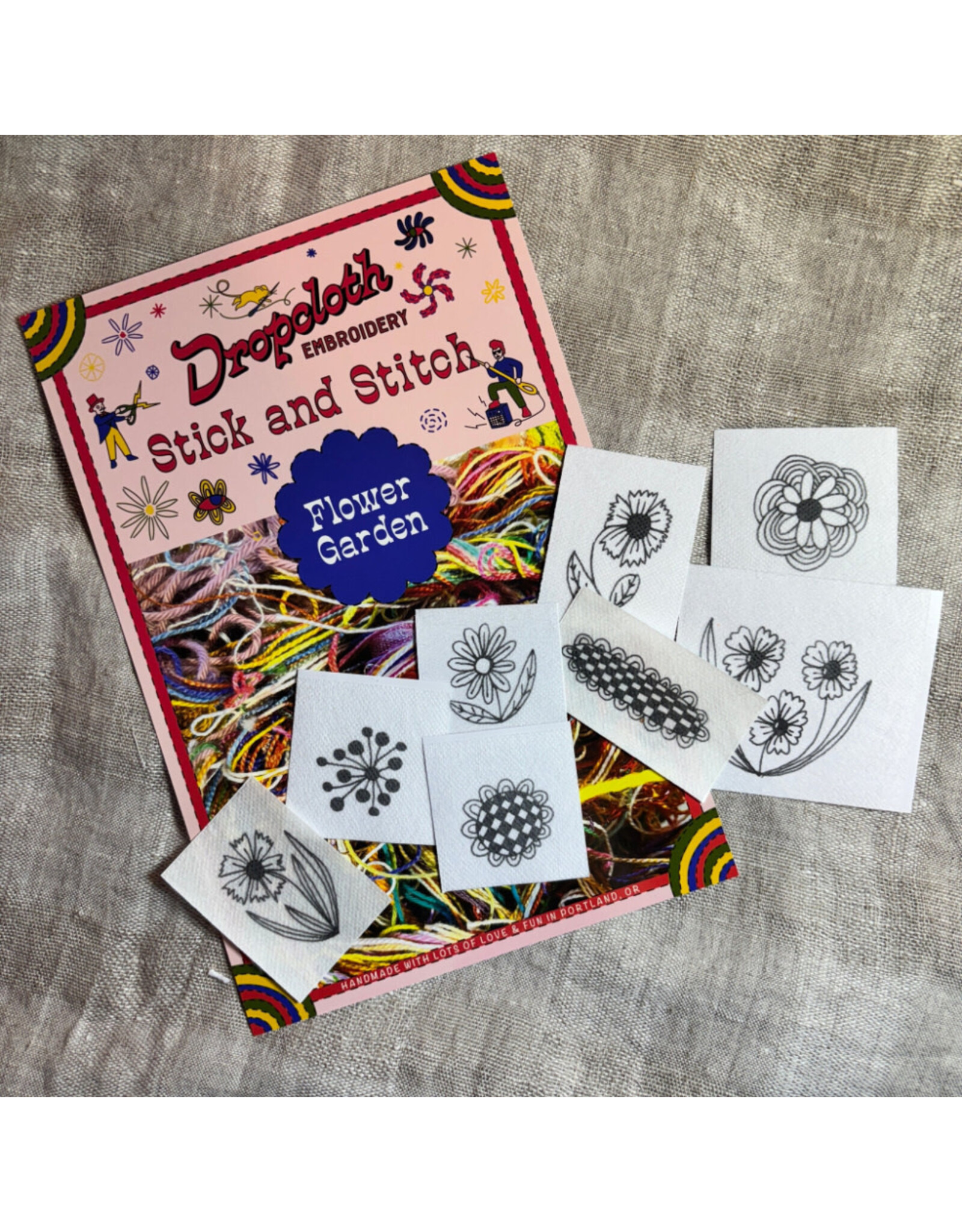Dropcloth Samplers Flower Garden, Stick and Stitch Embroidery Stickers