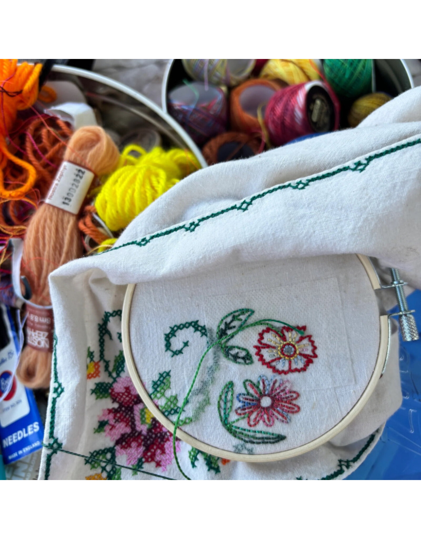 Dropcloth Samplers Flower Garden, Stick and Stitch Embroidery Stickers