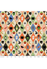 PD's Rifle Paper Co Collection Halloween II, Halloween Argyle in Multi, Dinner Napkin