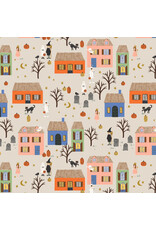 Rifle Paper Co. Halloween II, Halloween Night in Linen with Gold Metallic, Fabric Half-Yards