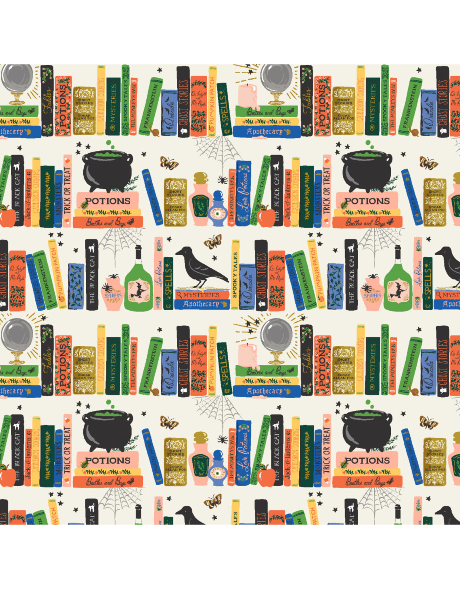 Rifle Paper Co. Halloween II, Spellbound in Cream with Metallic, Fabric Half-Yards