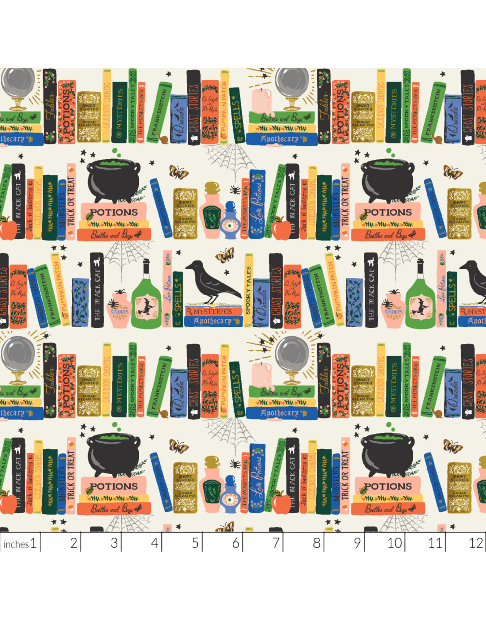 Rifle Paper Co. Halloween II, Spellbound in Cream with Metallic, Fabric Half-Yards