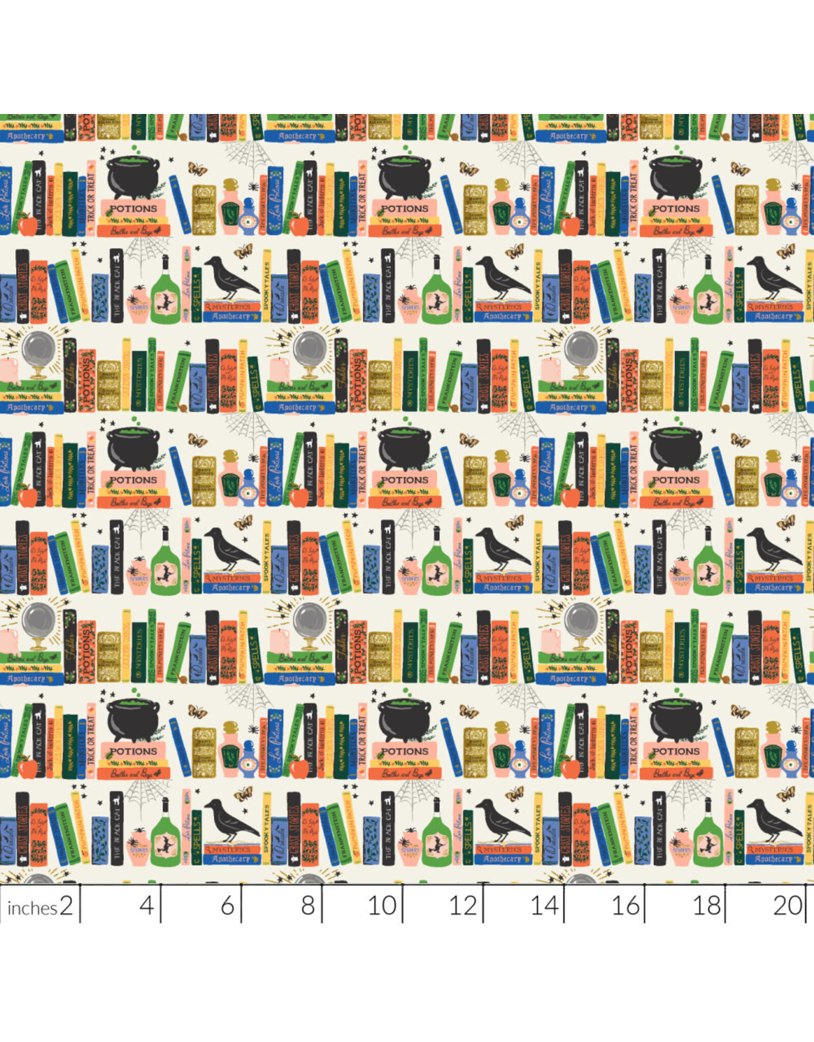 Rifle Paper Co. Halloween II, Spellbound in Cream with Metallic, Fabric Half-Yards