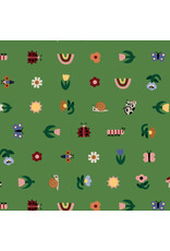 Cloud9 Fabrics Fern Grove, Tulip Creatures in Green, Fabric Half-Yards