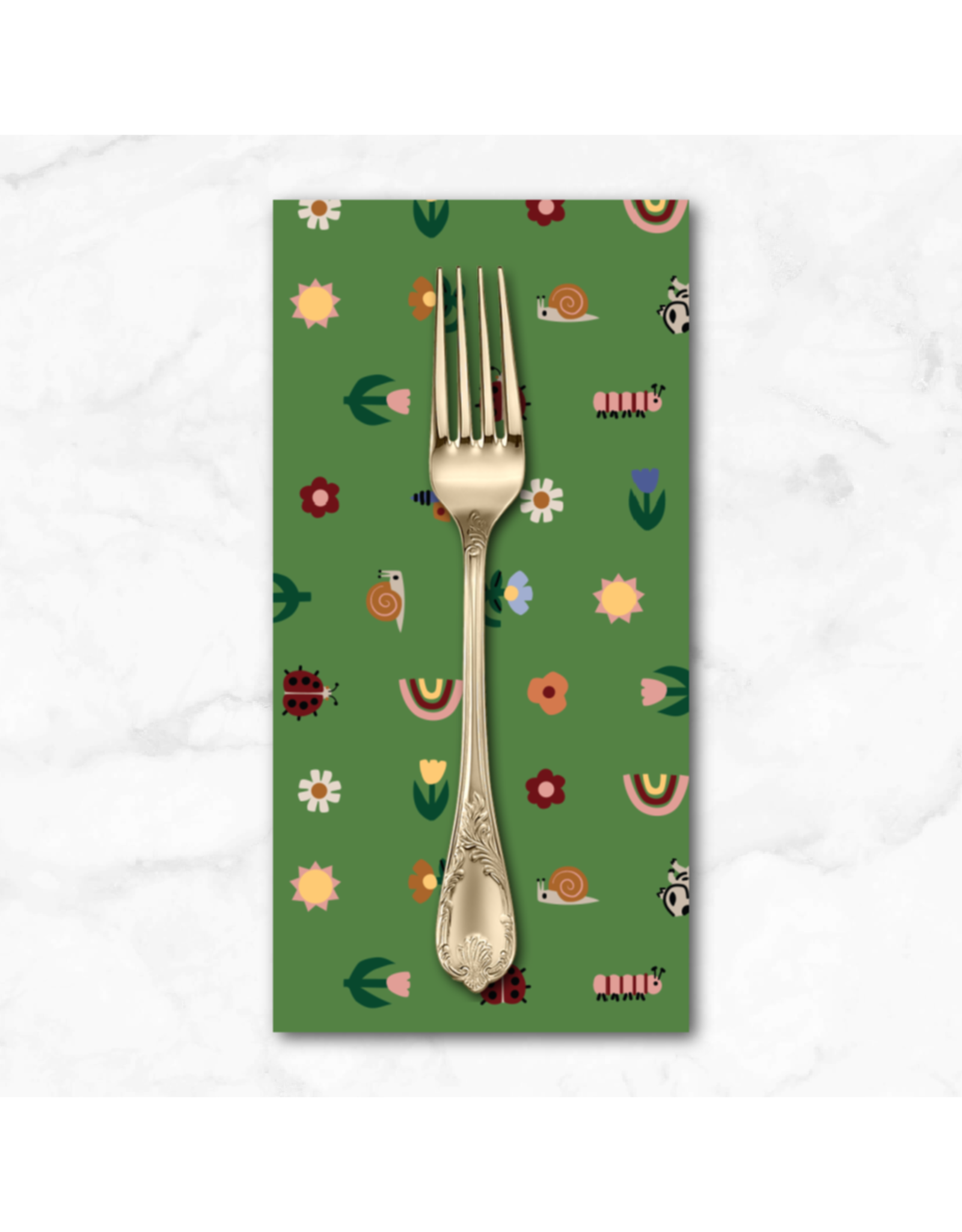 PD's Cloud9 Collection Fern Grove, Tulip Creatures in Green, Dinner Napkin